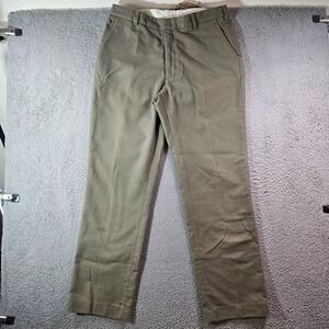 Orvis Flannel Chino Pants Men 36 x 33‎  Flat Front Khaki